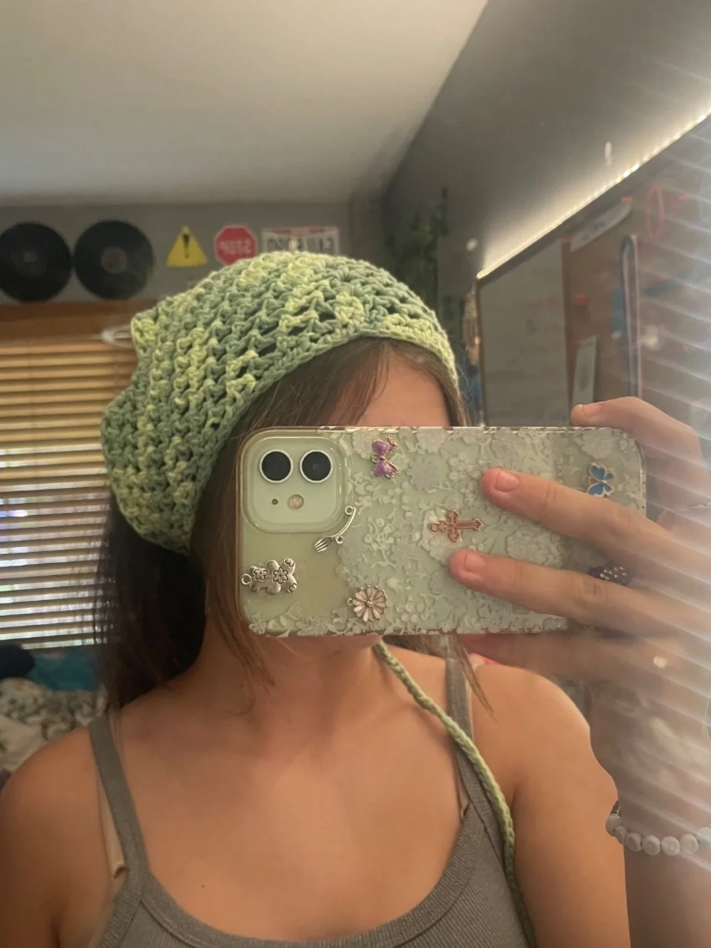 crochet green bandana